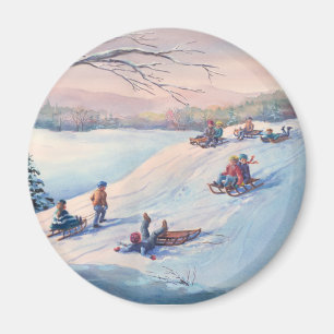 Imán TRINEOS, NIÑOS y NIEVE de SHARON SHARPE