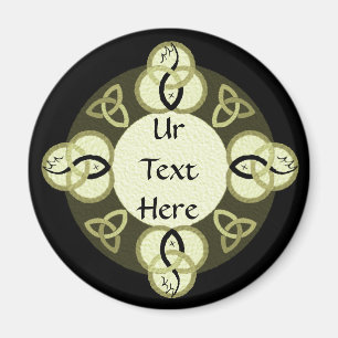 Imán Trinidad gris claro y monograma de pescado negro