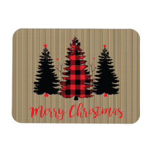 Imán Trío de árboles de navidad de Rustic Farmhouse