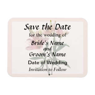 Imán Trío de Lirios Rosados Save the Date