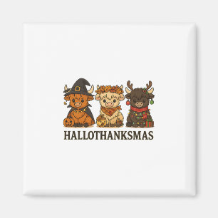 Imán Trío de vacas Hallothanksmas Halloween Día de Acci