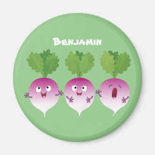 Imán Trío de verduras de nabo lindo personalizado