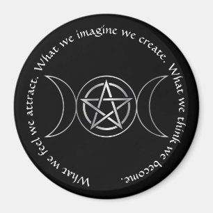 Imán Triple diosa de la luna Wicca Pentacle