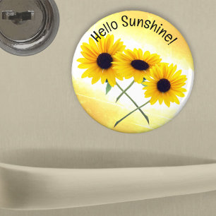 Imán Triple Personalizado de foto de girasol amarillo t