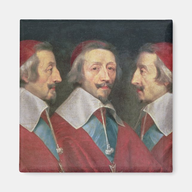 Imán Triple retrato del jefe de Richelieu, 1642 (Frente)