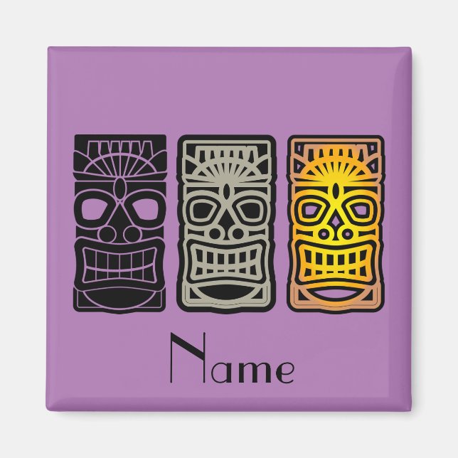 Imán Triple Tiki Sculptures Thunder_Cove (Frente)
