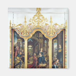 Imán Tríptico de la adoración del Cristo infantil