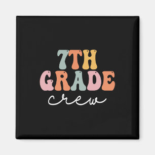 Imán Tripulación de 7º grado Retro Groovy Mujeres Feliz