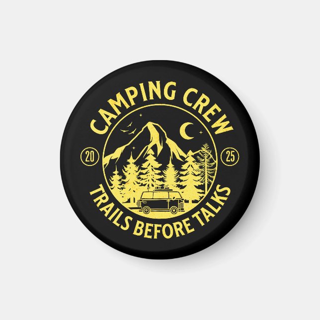 Imán Tripulación de Camping 2025 Campista (Frente)