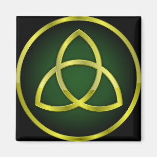 Imán triquetra de oro y verde