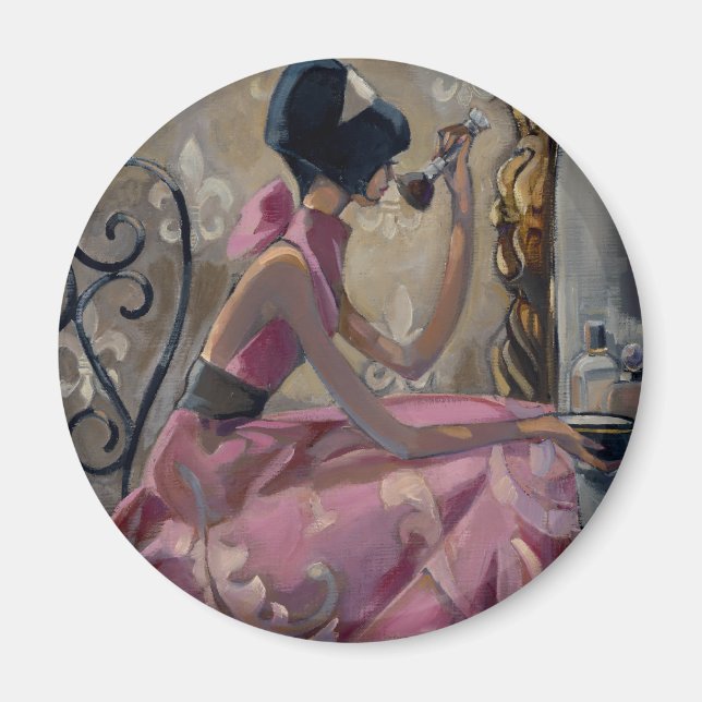 Imán Trish Biddle Polvo Vanidad Rosa (Frente)