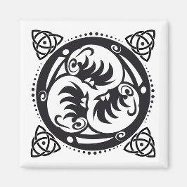 Imán Triskelion Celtic Knot Mandala diseño negro