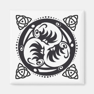 Imán Triskelion Celtic Knot Mandala diseño negro