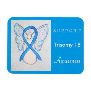 Imán Trisomy 18 Awareness Ribbon Angel Magnet