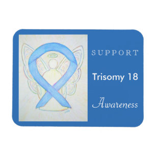 Imán Trisomy 18 Awareness Ribbon Angel Magnet