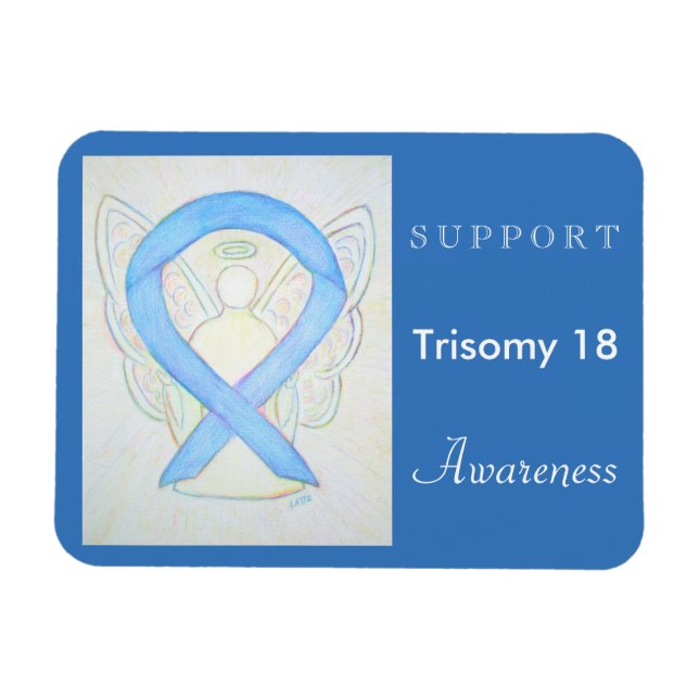 Imán Trisomy 18 Awareness Ribbon Angel Magnet (Horizontal)