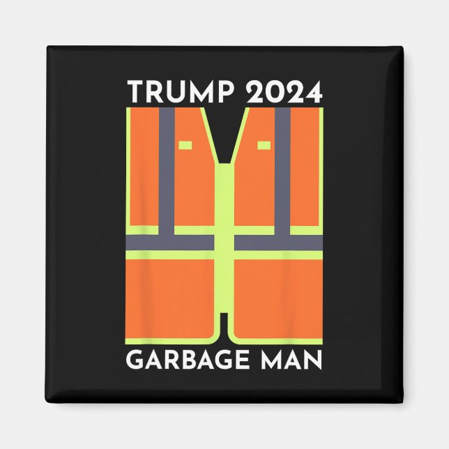 Imán Triste basurero de Trump 2024 Funny garbage Patrio (Frente)