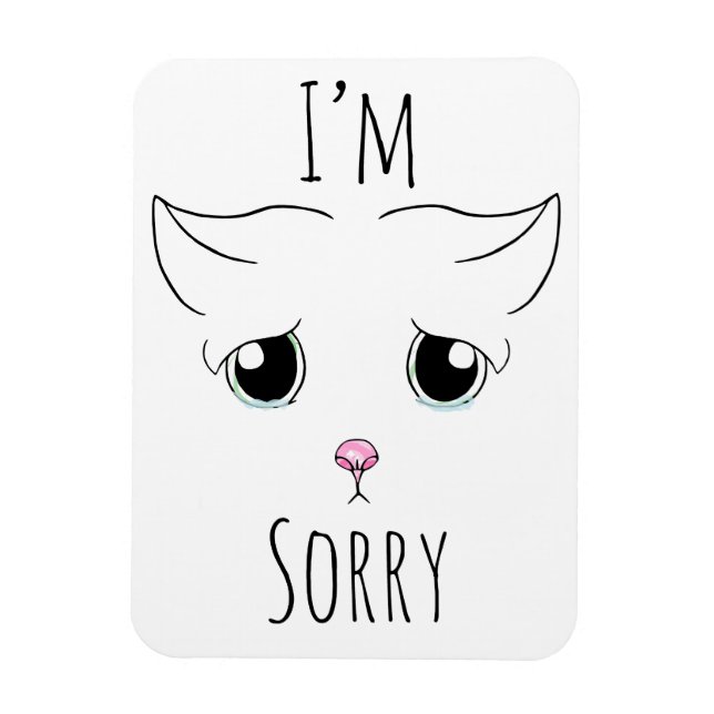 Imán Triste cara de gato: Lo siento (Vertical)