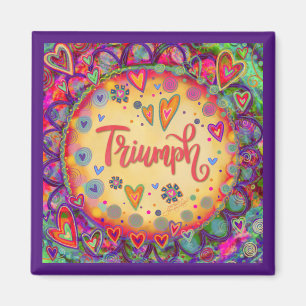 Imán Triumph Heart Bonito Fun Purple Floral Inespirivit