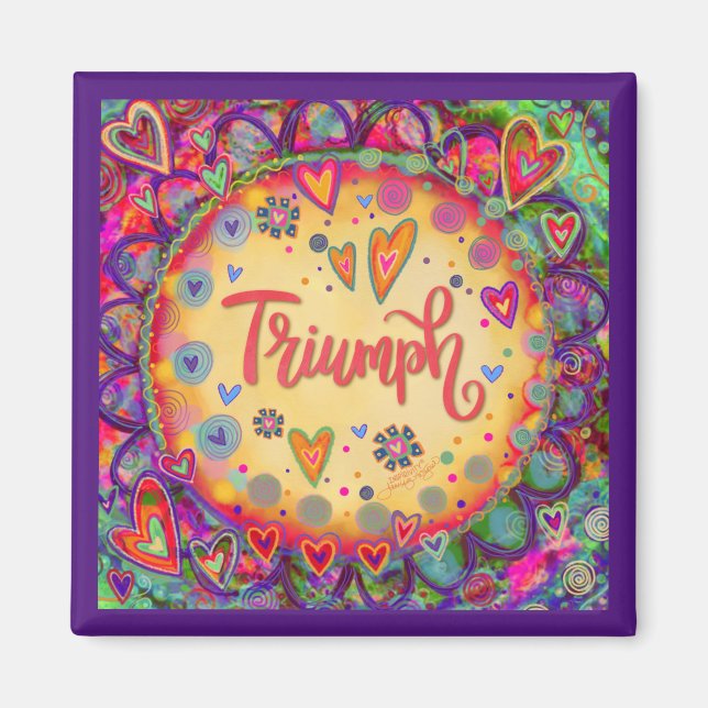 Imán Triumph Heart Bonito Fun Purple Floral Inespirivit (Frente)