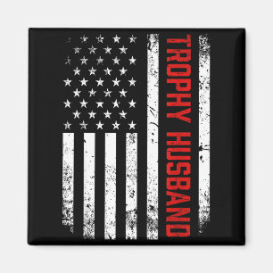Imán Trofeo Bandera Americana Marido Patriota