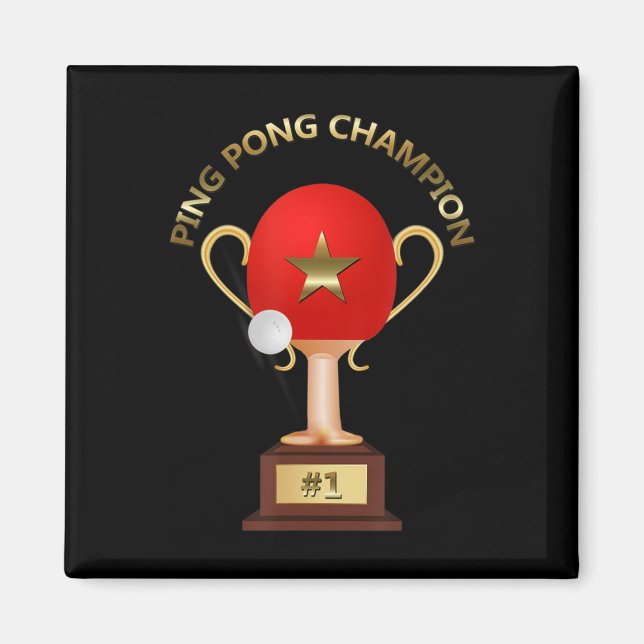 Imán Trofeo de Ping Pong (Frente)