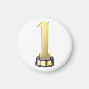 Imán Trofeo número uno de oro