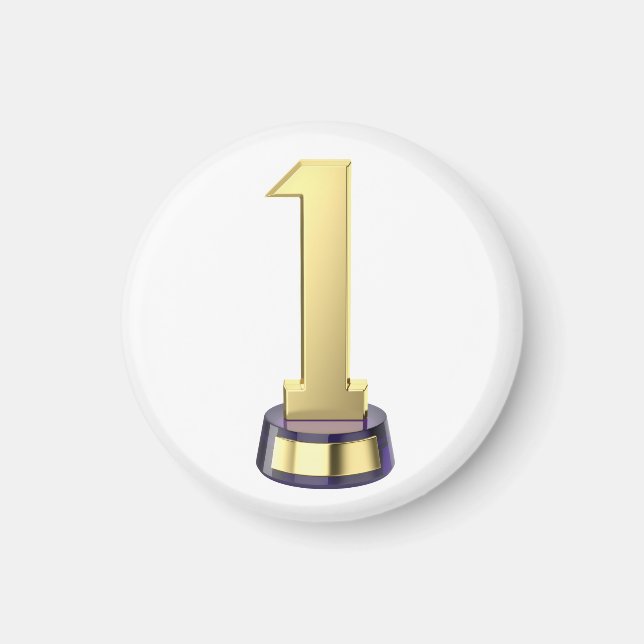 Imán Trofeo número uno de oro (Frente)