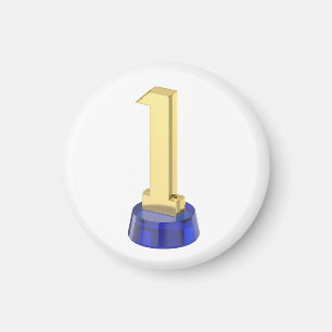 Imán Trofeo número uno de oro