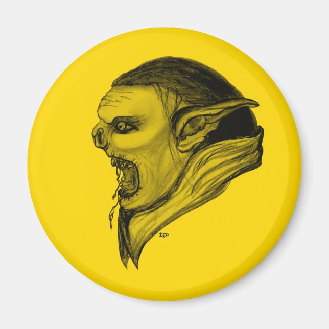 Imán Troll schwarz gelb design (Frente)