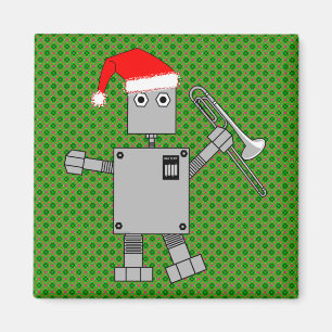 Imán Trombone Santa Hat Robot