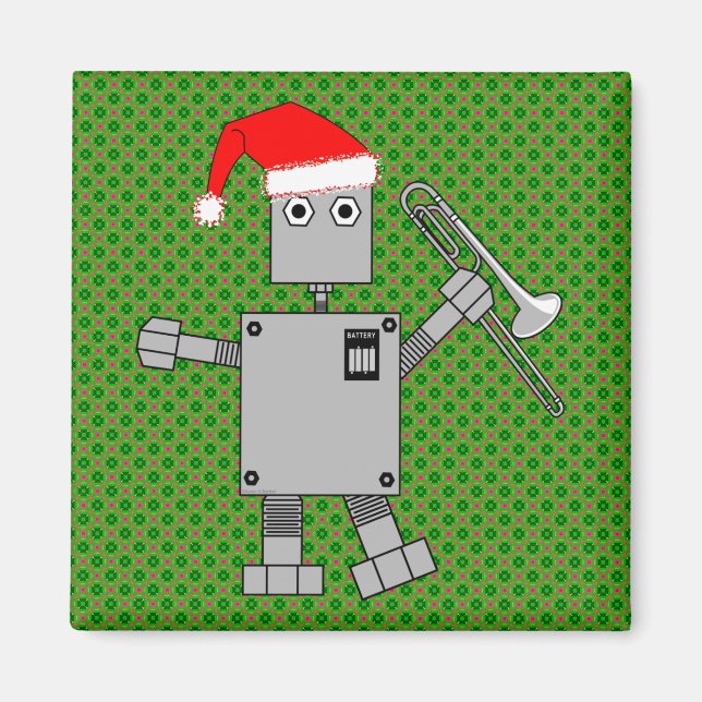 Imán Trombone Santa Hat Robot (Frente)