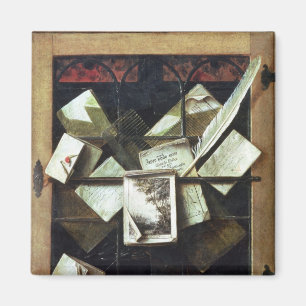 Imán Trompe - l ' oeil con las letras y los cuadernos,