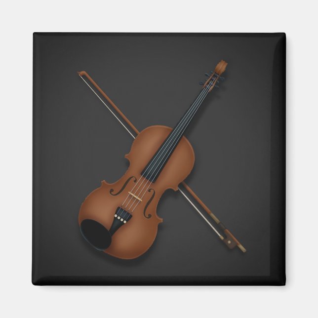Imán Trompe L'oeil Violin & Bow Elegante música clásica (Frente)