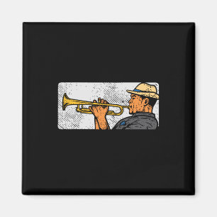 Imán Trompetista Retro Trompeta Música Jazz