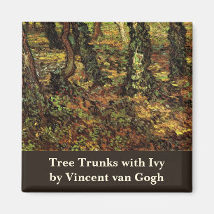 Imán Troncos de árboles con hiedra de Vincent van Gogh