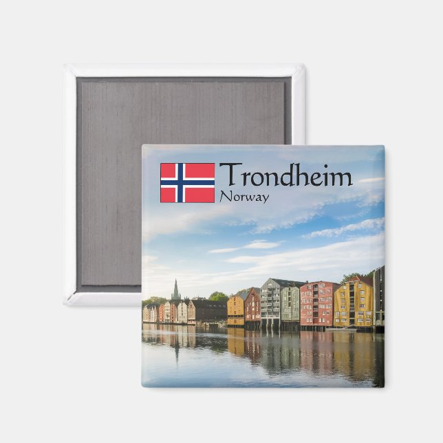 Imán Trondheim Noruega Souvenir (Anverso/Reverso)