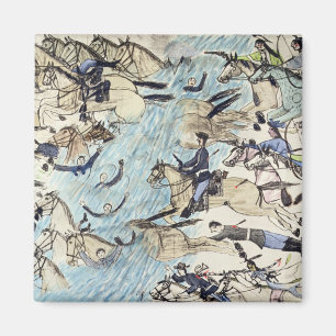 Imán Tropas cruzadas por el río (tinta sobre perilla)