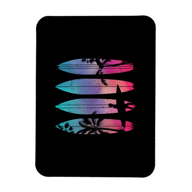Imán Tropical Beach Surfboard Surfing Surfing Ocean (Vertical)