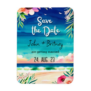 Imán Tropical Blooms: Wedding Save the Dat