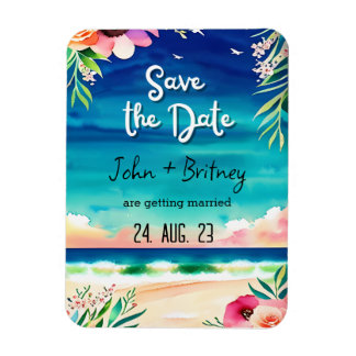 Imán Tropical Blooms: Wedding Save the Dat