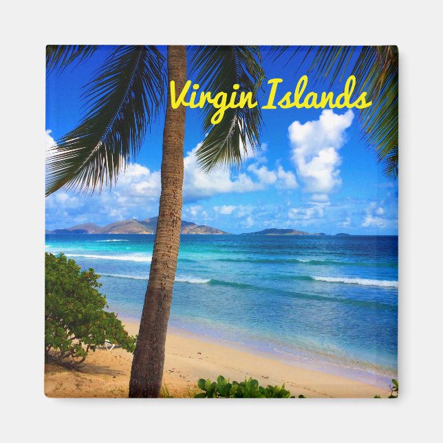 Imán Tropical Caribbean British Virgin Islands Beach (Frente)