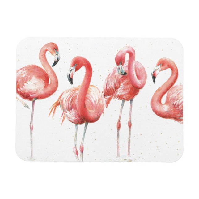 Imán Tropical | Familia de flamencos (Horizontal)