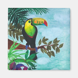 Imán tropical tropical húmedo y colorido