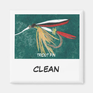 Imán "Trout Fin" Dish Washer Status Magnet