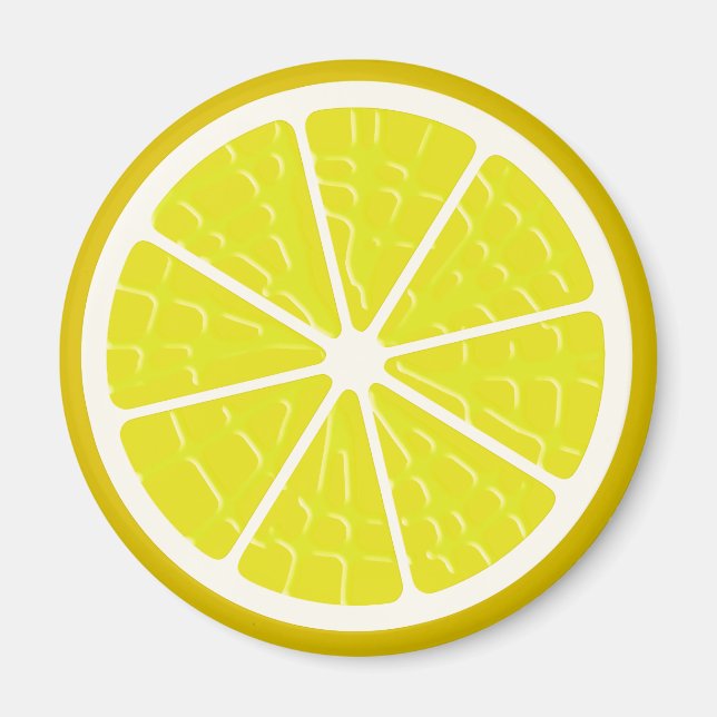 Imán Trozo de fruta estilizado con limón (Frente)