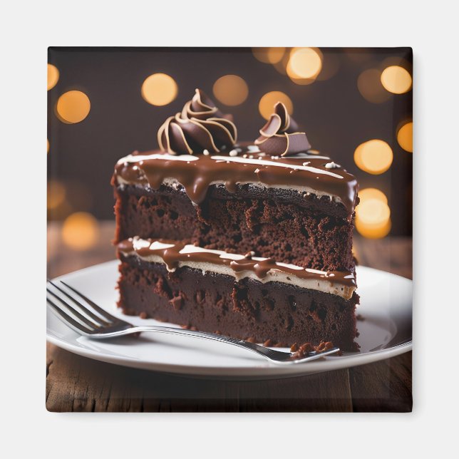 Imán Trozzo De Tarta De Chocolate (Frente)