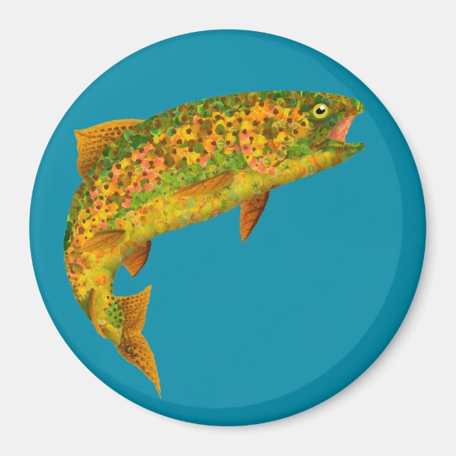 Imán Trucha arco iris de hoja de lápiz 2 (Frente)