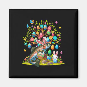 Imán Trucha Pescado Bunny Eggs Pascua Cute Tree Costume