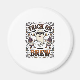 Imán Truco de poción de Halloween o cerveza vintage gra